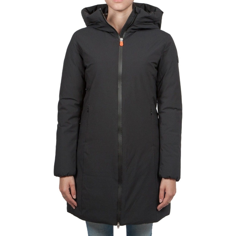SAVE THE DUCK Women's Black Hooded Puffer Coat